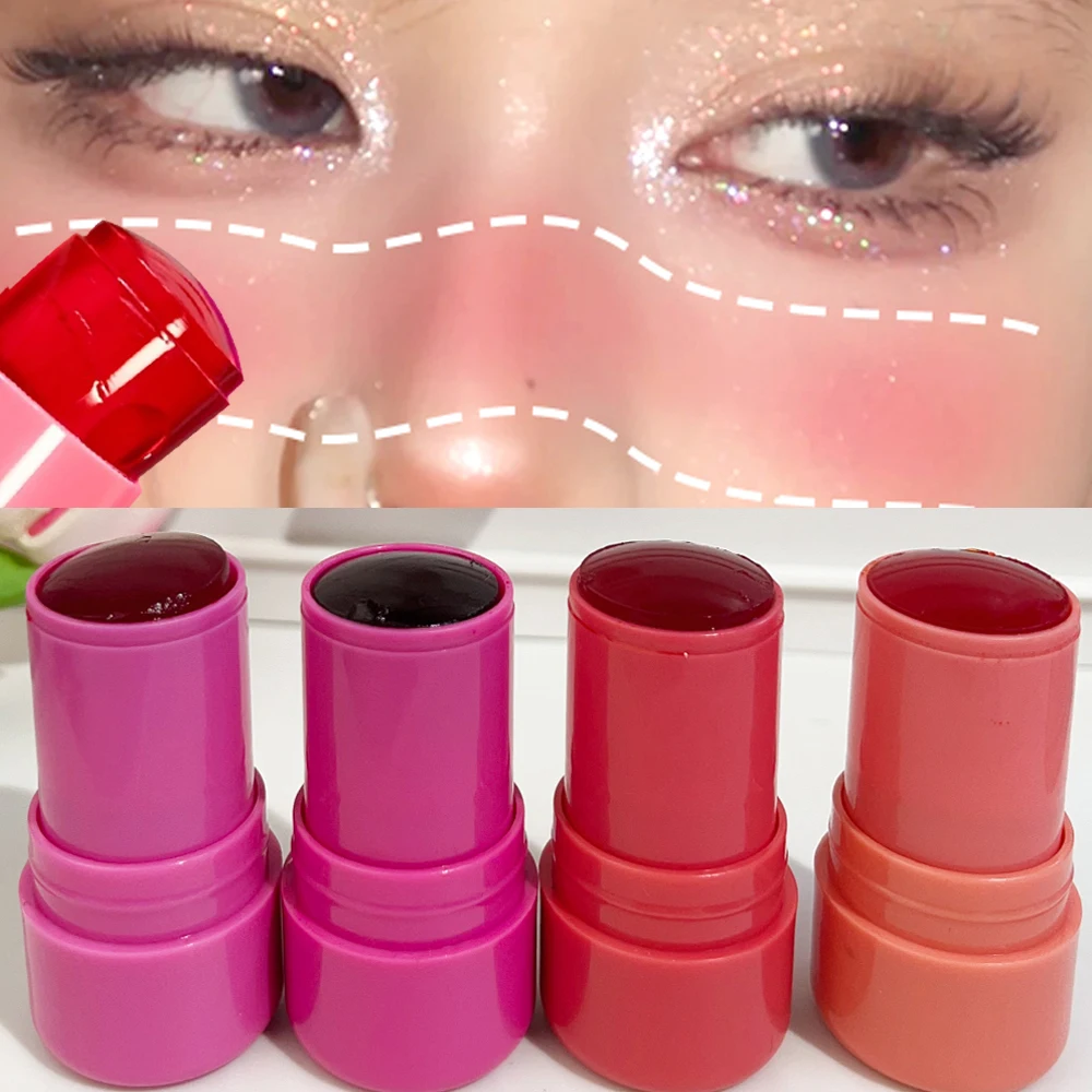 Colorete facial y labial de gelatina 2 en 1, colorete de doble uso, labios, mejillas, tinte translúcido mate, Cosméticos de maquillaje para mujer