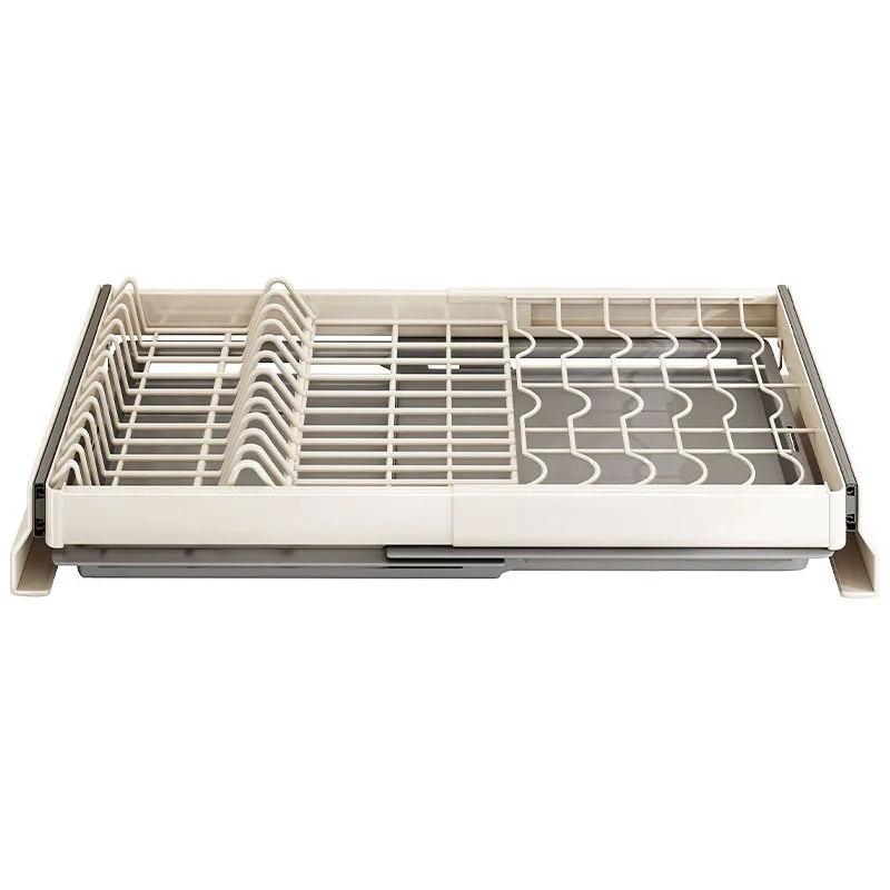 

Stainless Steel Drawer Type Expandable Basket Dish Rack Kitchen Cabinet Pull-Out Bowl Plate Organizer Drainer Accessories Holder