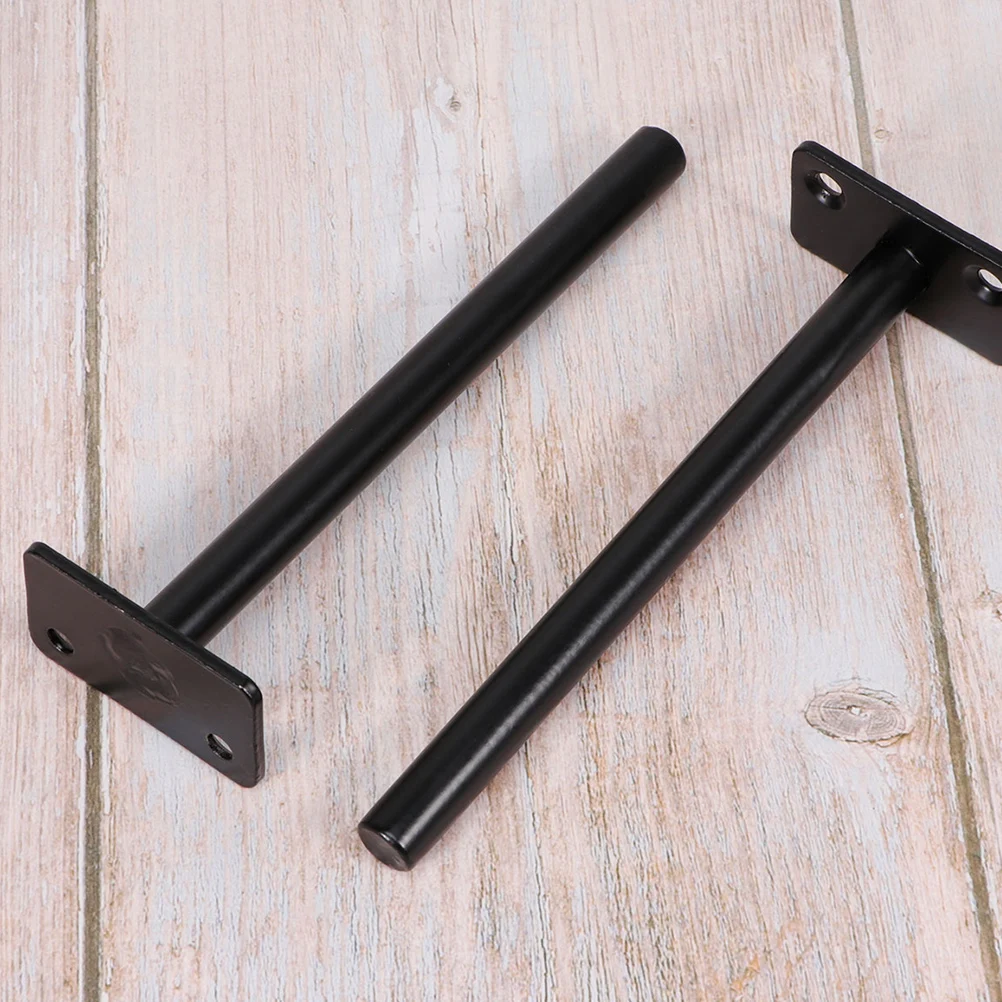 

2pcs Wall Bracket Load-Bearing Frame Metal Baffle Stand Clapboard Black Durable Simple Design Home Furniture