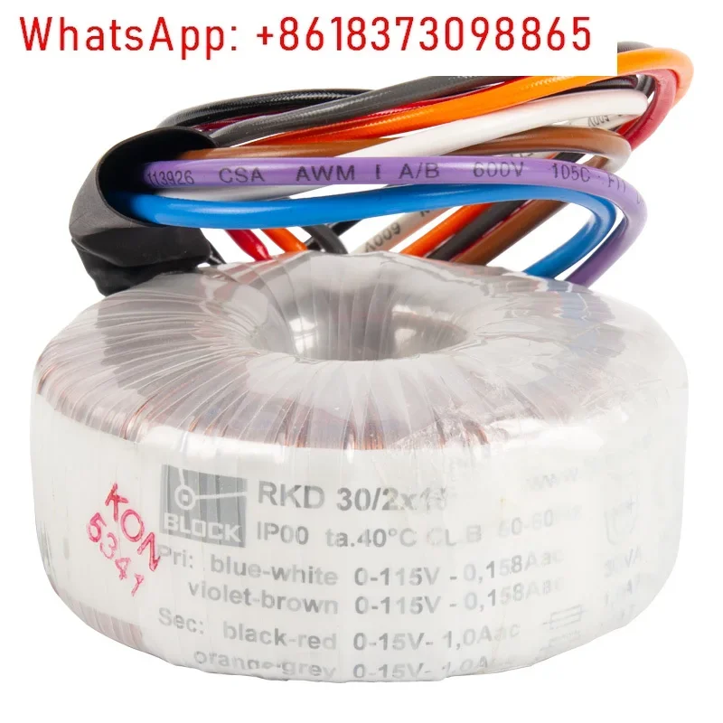 Block 30W Dual 12V 15V 18V 24V 30VA toroidal transformer, new