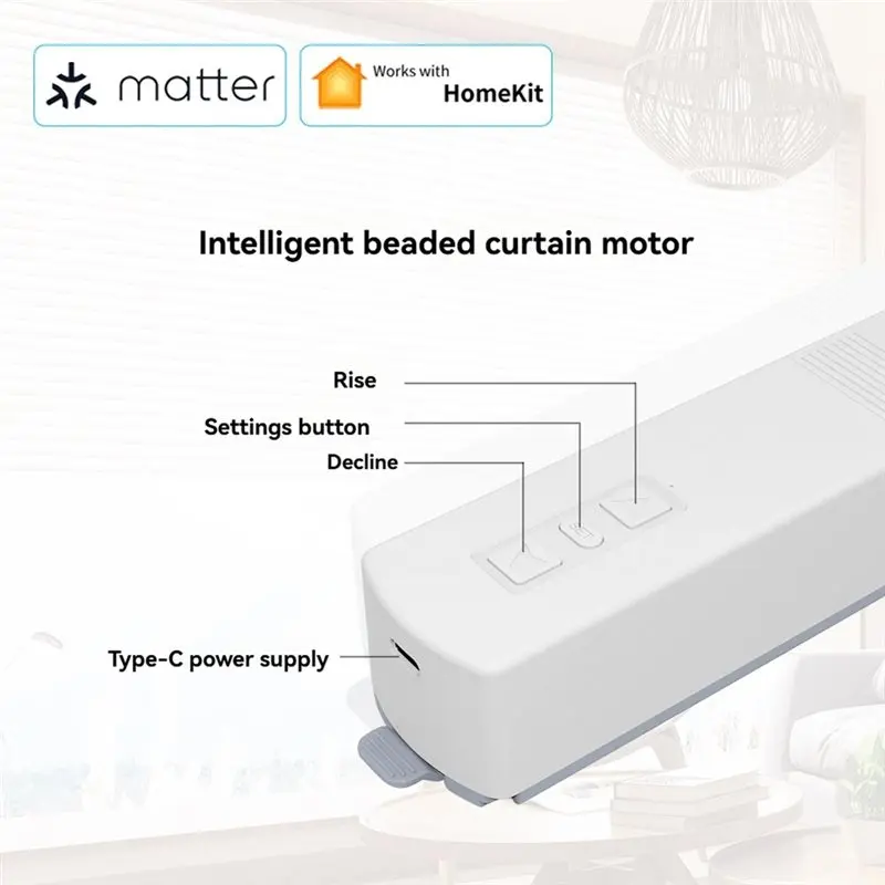 [NEWA64Z!】 Matter Wifi Smart Roller Shutter Motor For Homekit Siri Electric Curtain Motor Roller Blinds Shade Shutter Drive