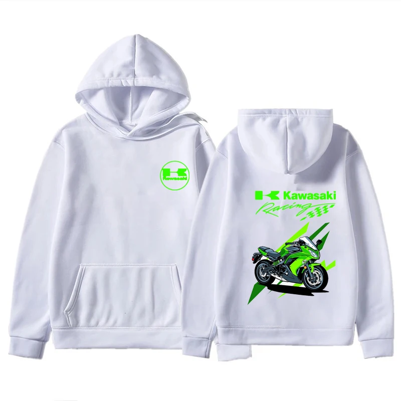 

2025 Spring Autumn New Kawasaki Motorcycle Men's Hooded Hoodie Fashion Streetwear Sports Pullover Women Kawasaki Black Hoodies