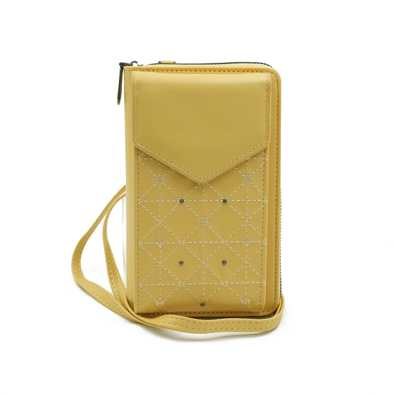 

2025 New Cross-Border Embroidery Niche Bag Crossbody Women's Easiest for Match Mini Mobile Phone Bag Fashion Women's Long Wallet