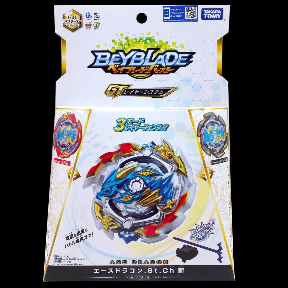 

Оригинальный набор Takara Tomy BEY Burst GT B-133 DX Starter Ace Dragon .St.Ch ZAN BLADE