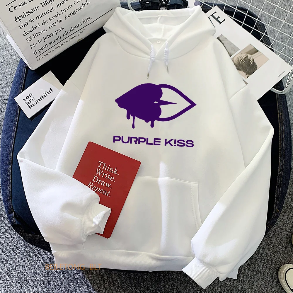 Purple Kiss Hoodies Girls Band Graphic Printing Sweatshirts Spring Long Sleeve Hooded Pullovers Sudaderas Women/Men Clothes