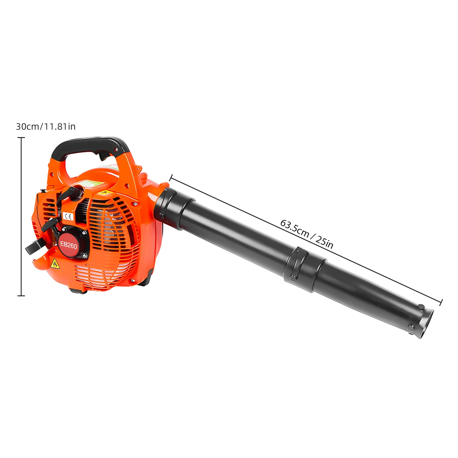 EU Gasbetriebenes Laubbläser 2-Takt-Motor 25,4 CC 275,45 CFM Luftvolumen 0,65 l Öltank Handgebläse Leistungsstarker Wind-Schneefräse – Detail 2