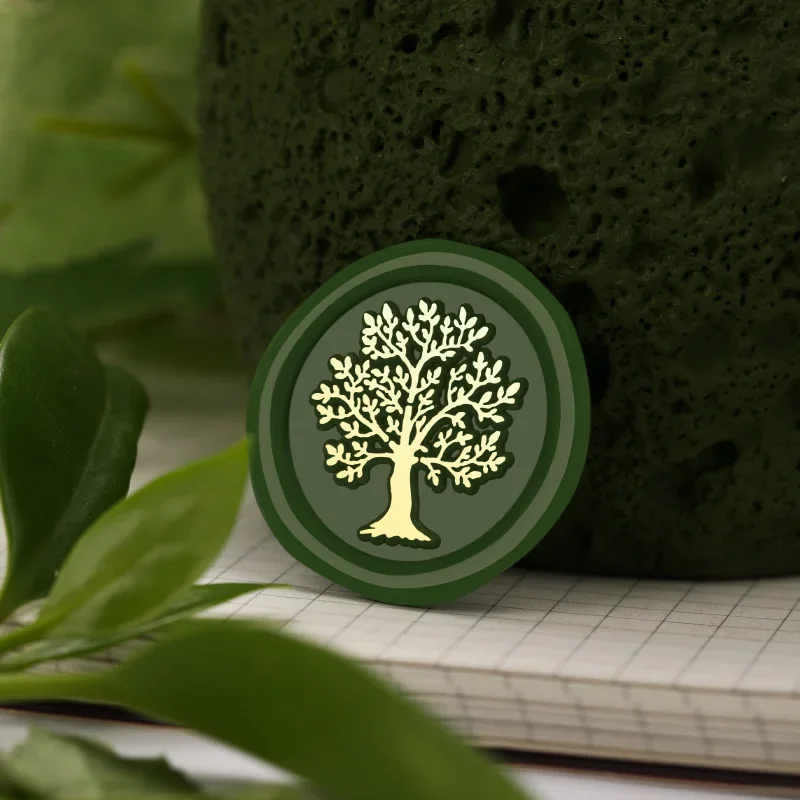 Tree of Life Series  Sealing Wax Seal Vintage Sealing Wax Sealing Material Brass Seal  Carving Plants Circle Flat Carving