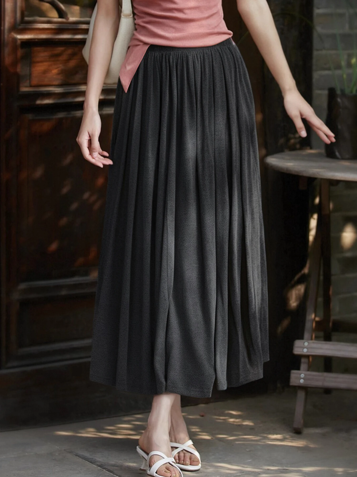 

Женская летняя юбка A-силуэта Ele Bla 2026 Chivirin с высокой талией, длинная прямая юбка Ele, модная