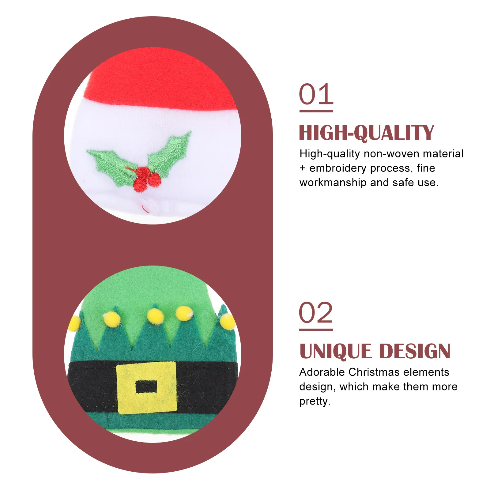 

8Pcs Decorative Festival Cutlery Bag Premium Tableware Holding Bag for Christmas Fork Storage Dinning Table Decor Party Supply