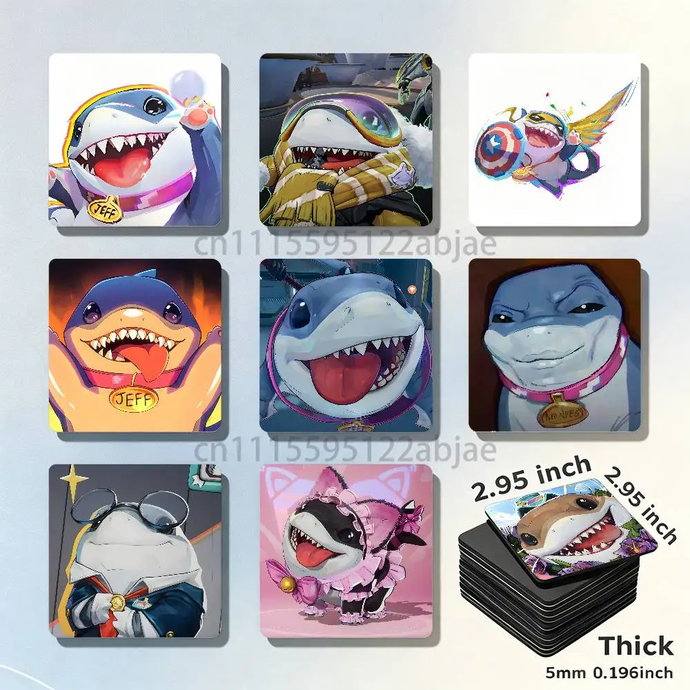 J-Jeff the Land Shark-k New PVC Fridge Magnet for Cartoon Refrigerator Decor For Child Magnetic Toy