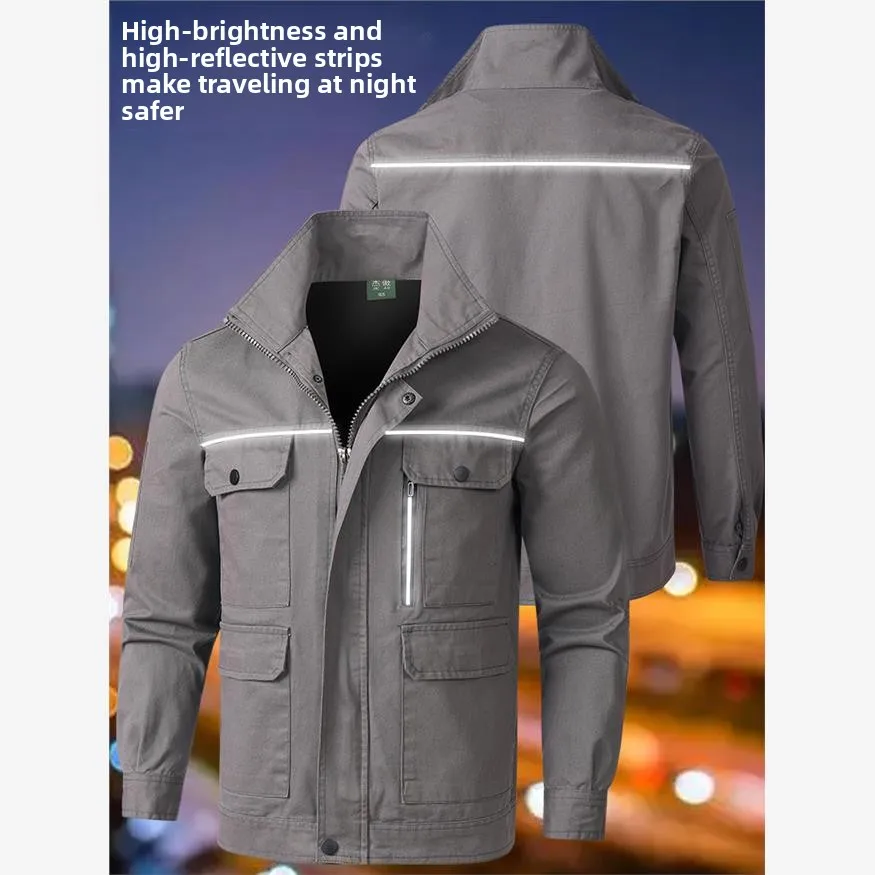 Traje de Trabajo para Hombre, Resistente al Fuego, de Algodón Puro, para Primavera y Otoño, Uniformes de Trabajo Duraderos para Taller