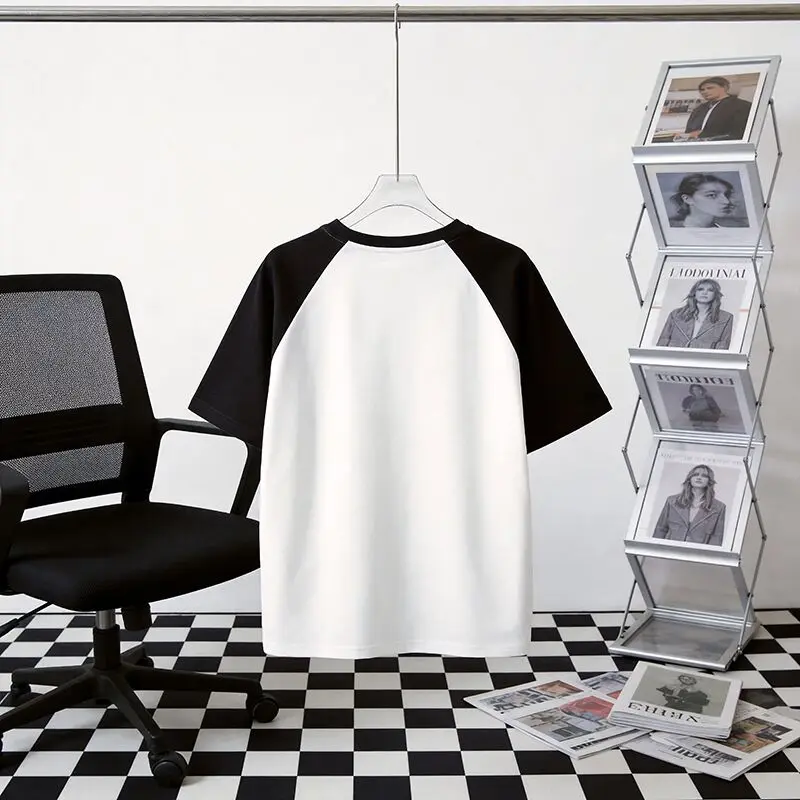 Funny Halloween Theme Women's T-shirt Spooky Radiology Life Ghost Skeleton X-ray Print Round Neck Black White Raglan Tops Female
