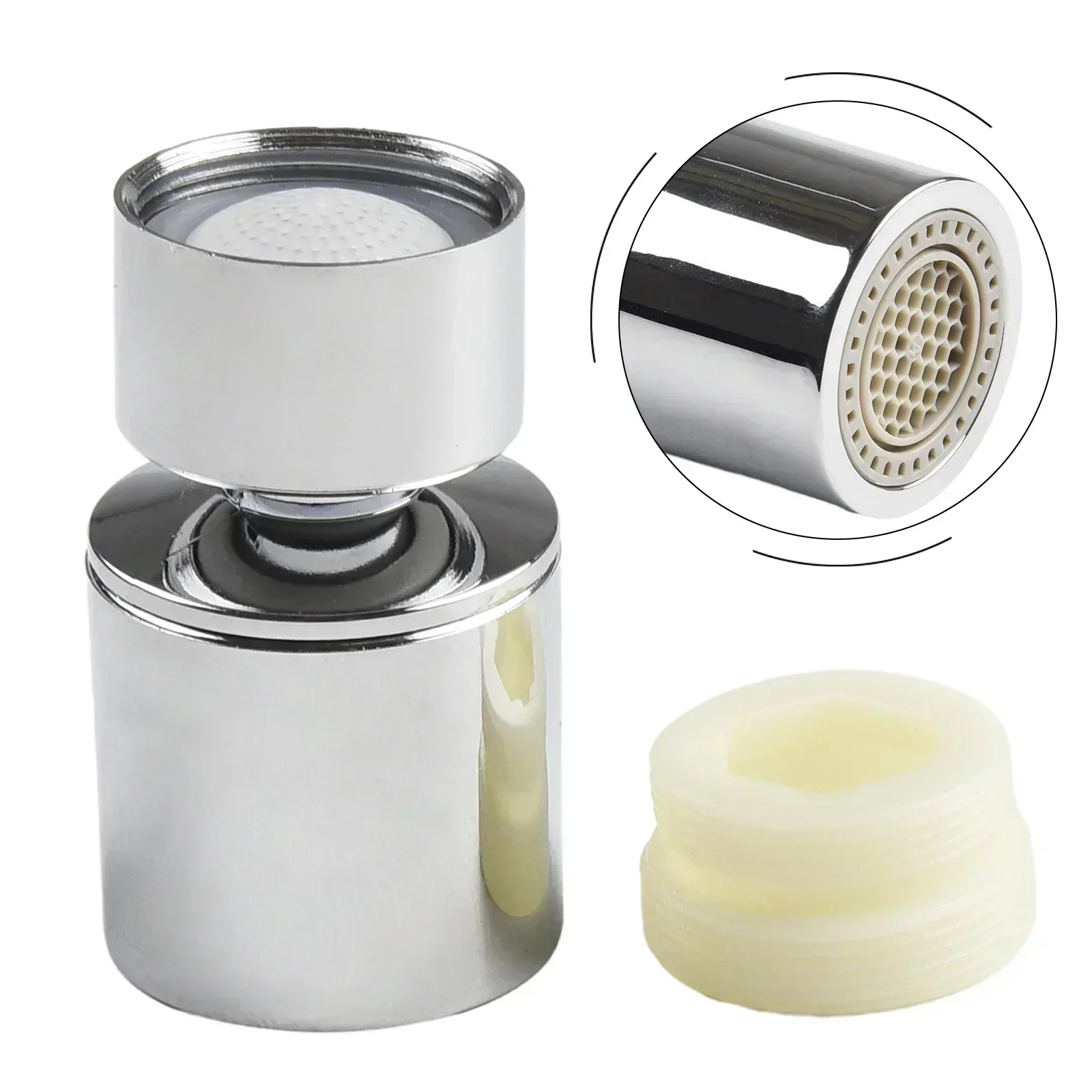 Aerator 360 Swivel Tap 2 Water Outlet Bubbler Extended Bubbler Water Saving Filter ‎ABS Home Improvement Kitchen Faucet M24/M22