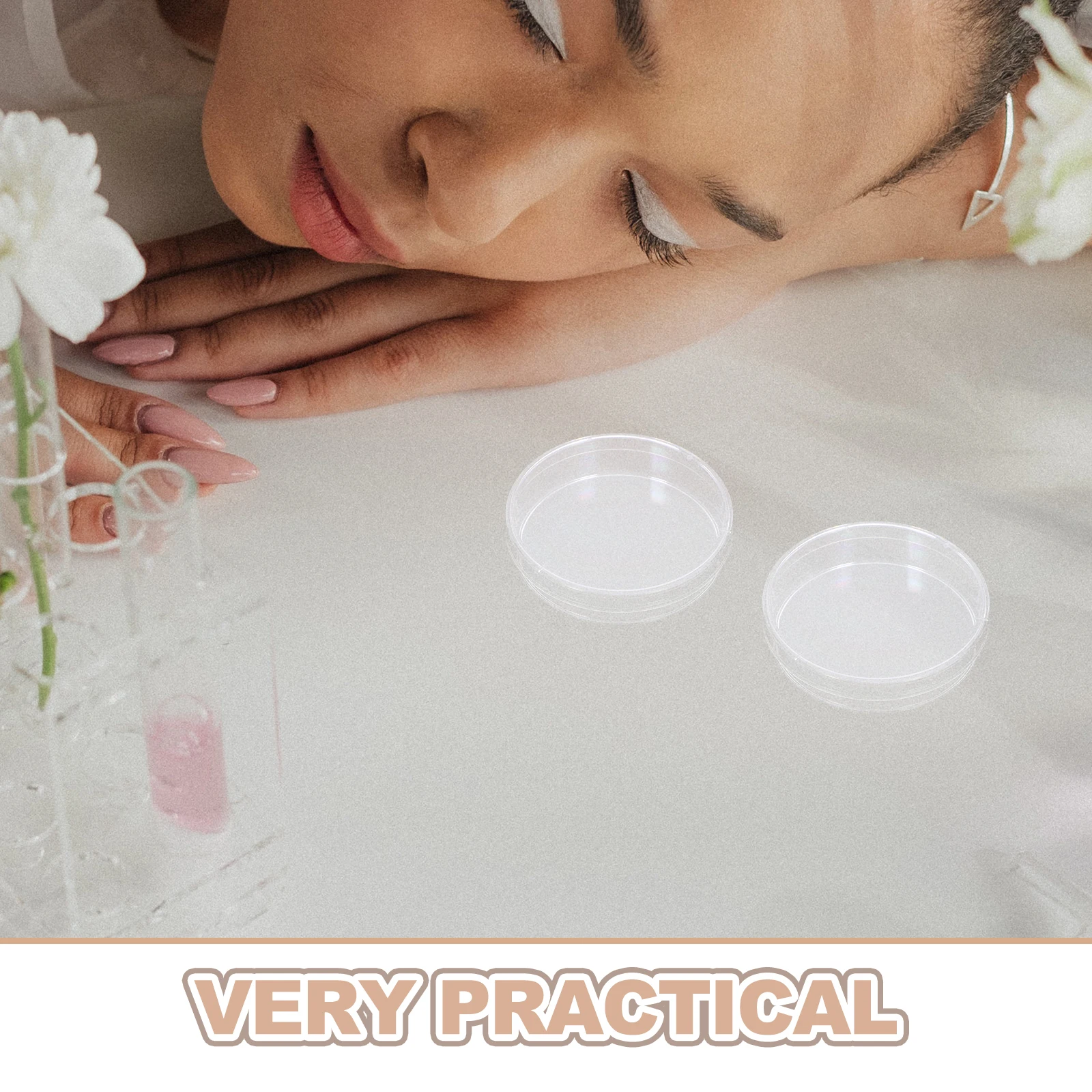 أطباق بتري زجاجية شفافة 60 مم مع أغطية 10 قطع طبق مختبر معقم لزراعة الكيمياء الدقيقة #4