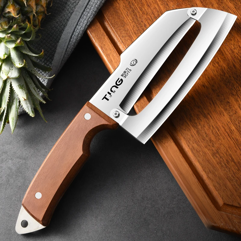 Cuchillo específico de piña de acero inoxidable engrosado, cuchillo pelador de caña de azúcar, cuchillo pelador de frutas, artefactor pelador multifuncional