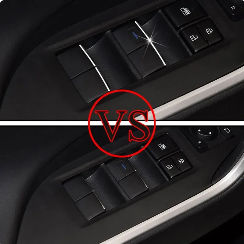 ABS Chrome Car Window Lifter Button Sequins Cover Trim  Accessories For Toyota CHR C-HR Sienna Fortuner 2016 - 2021 - view 4