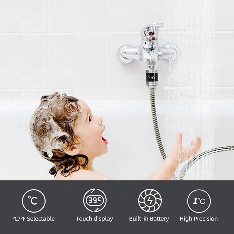 Shower Faucets Water Thermometer Bathtub Shower Faucet Kitchen Home Water Temperature Thermometer Durable Easy Install