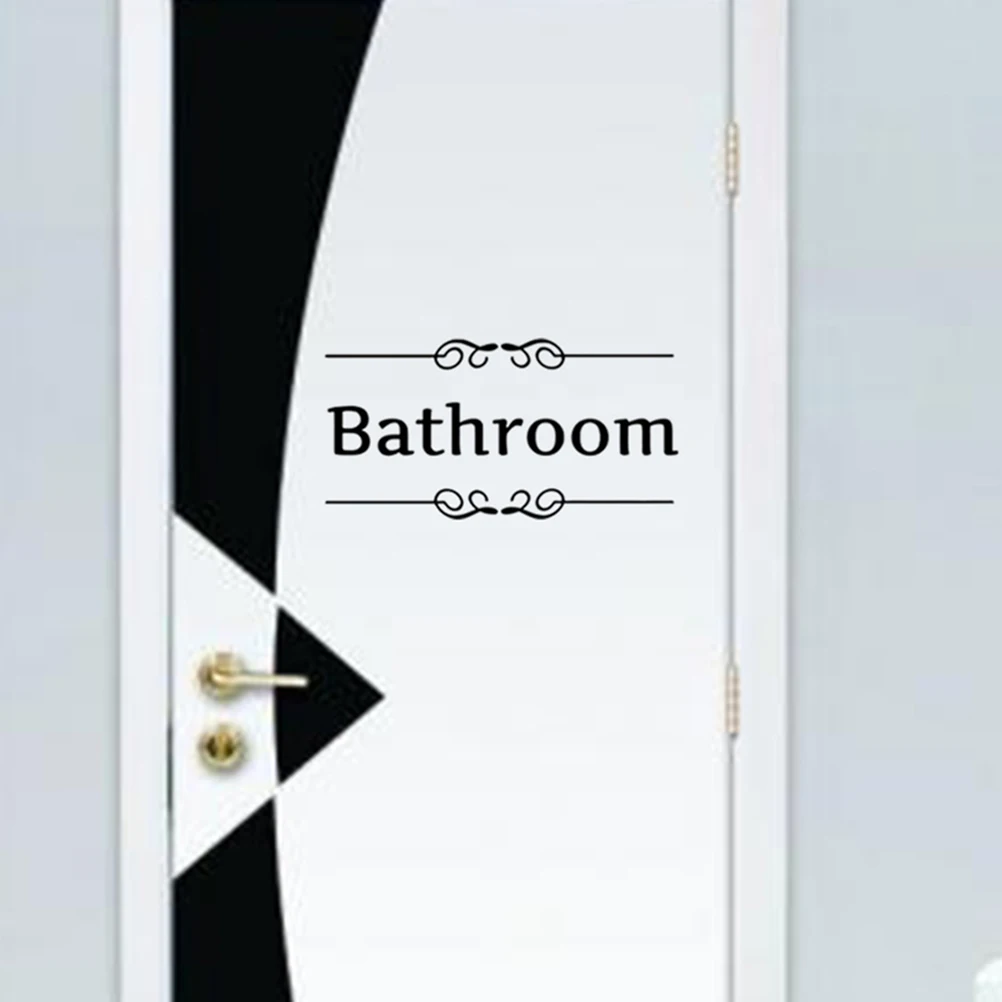 

4 Pcs Decorative Stickers Bathroom Signs Toilet Decals Door Pearlescent Decorations for Wall Peel and Restroom Wc Men Women