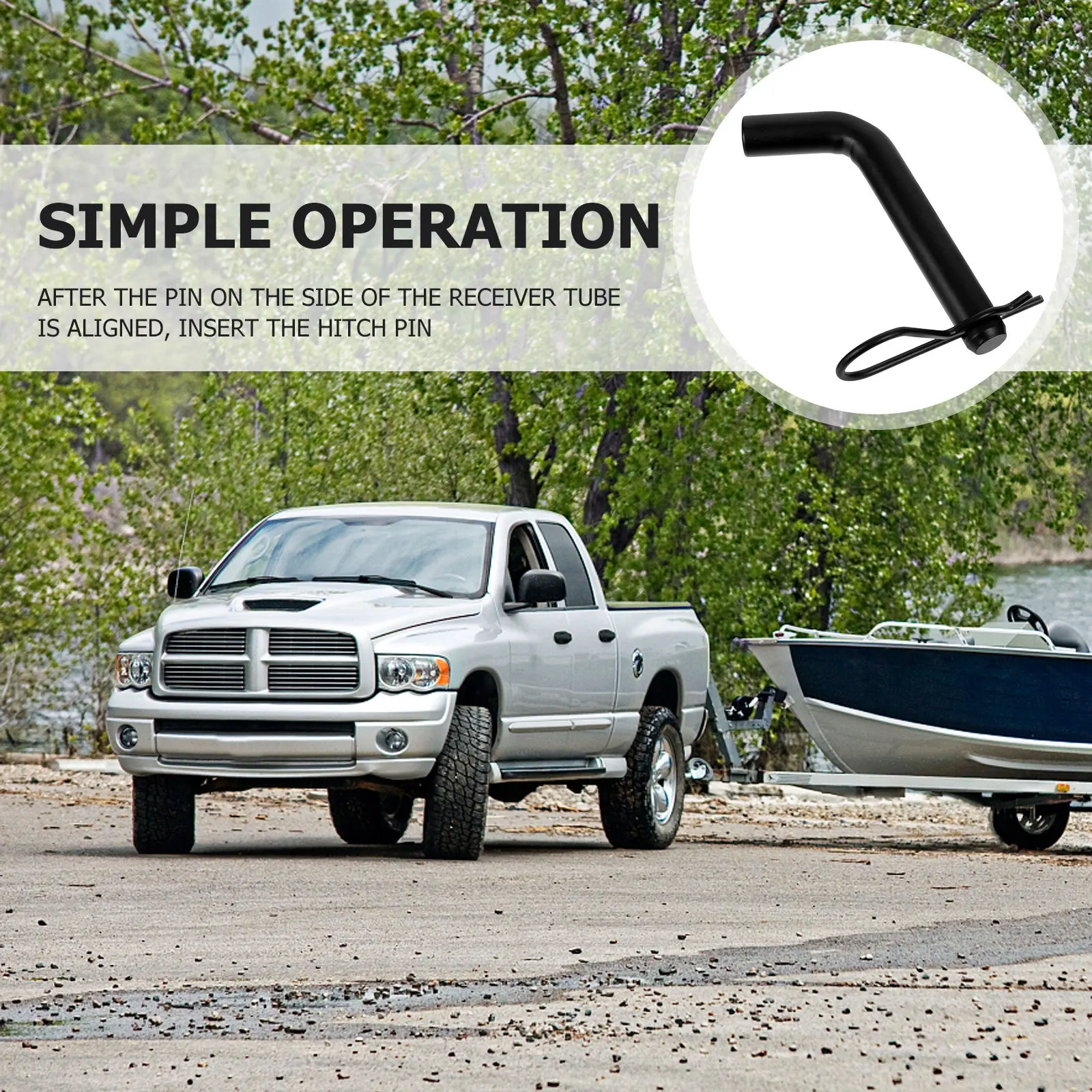 

5/8 Inch Trailer Hitch Pin Heavy Duty Lock for RV Dust Weather Proof Angled Design Anti Theft Car Supplies Parts