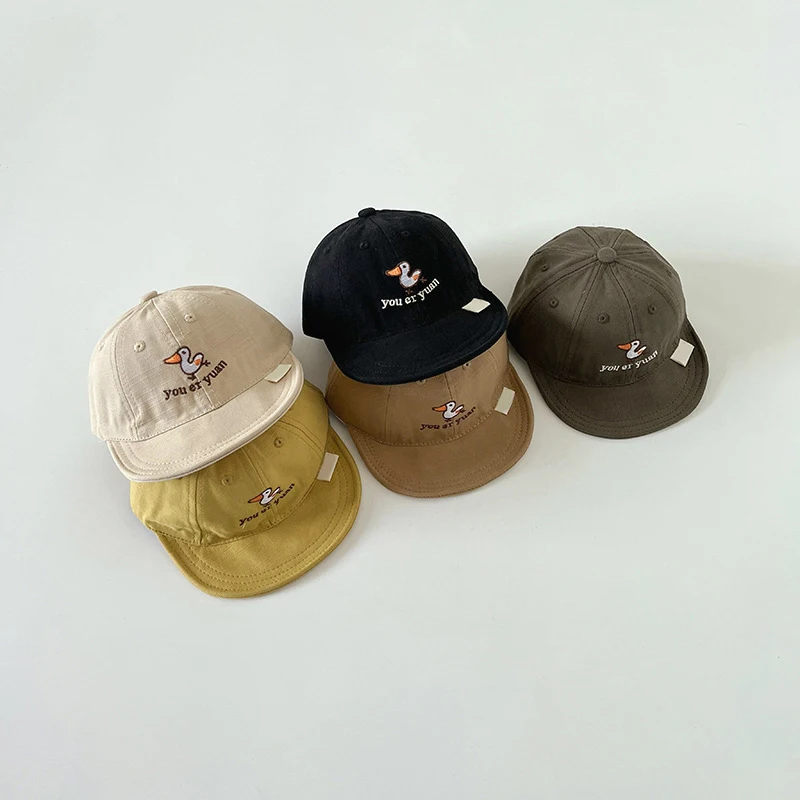 

Cartoon Baby Duck Tongue Hat Solid Color Children Peaked Cap Casual Cotton Kids Baseball Hat 8-36M Boys Girls Outdoor Sun Visors