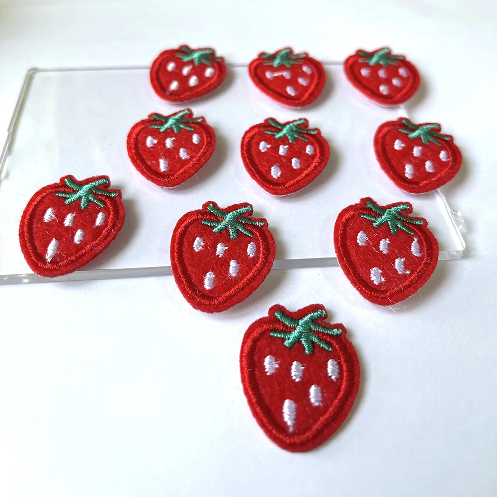 Cheap 10pcs Cute Embroidery Mini Strawberry Patches Iron on Applique for Jeans DIY Clothing Accessories