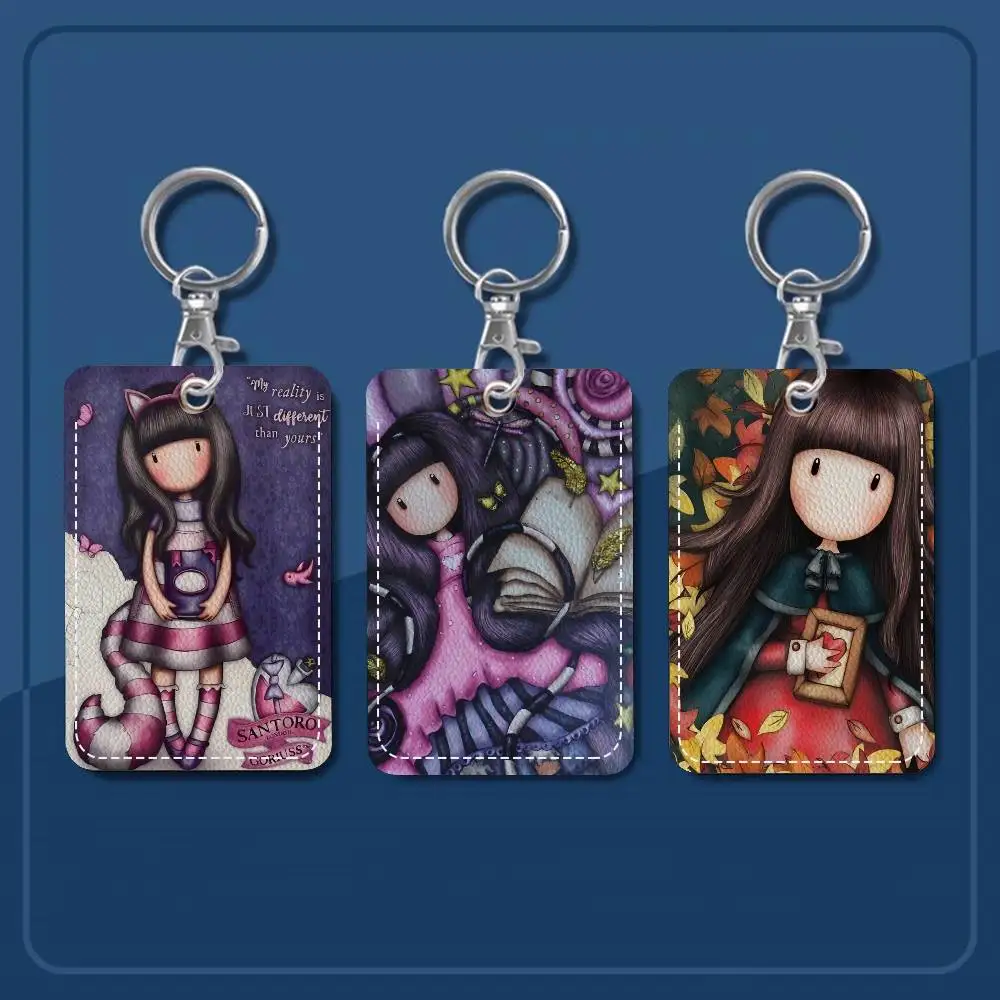 S-Santoro-Gorjuss Cute Cartoon Girl 1pc INS Creative Cartoon Student Campus Card Holder For Meal Card, Bus Card, Work Card, Etc