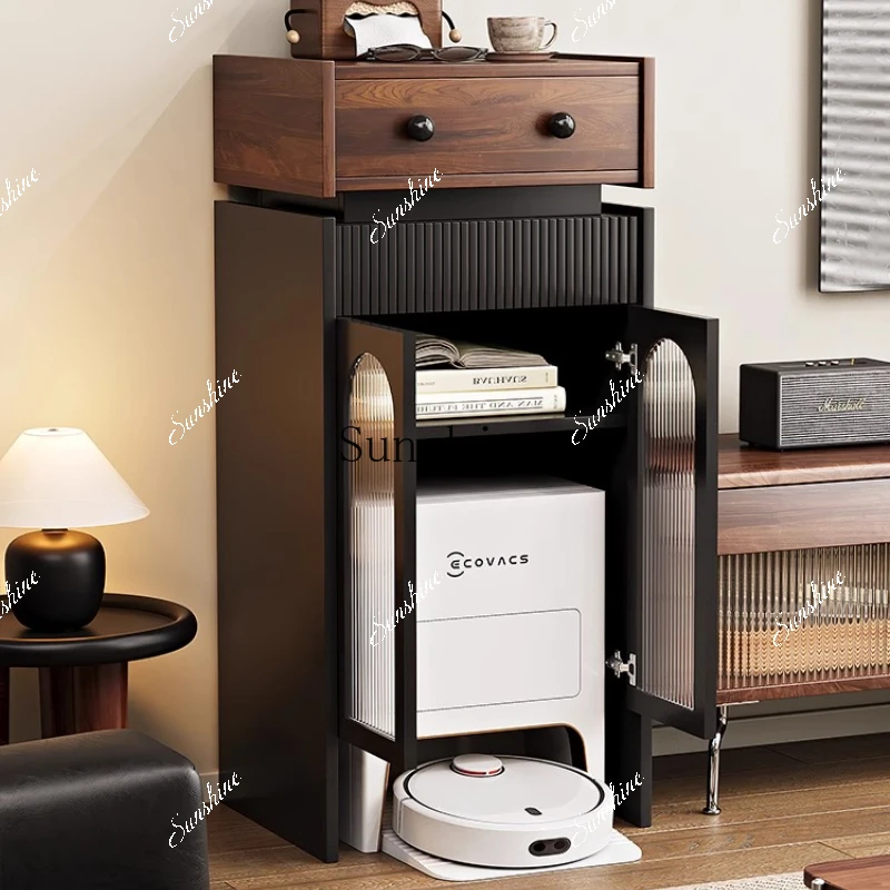Sofa side sweeping robot balcony storage integrated narrow side cabinet  FT