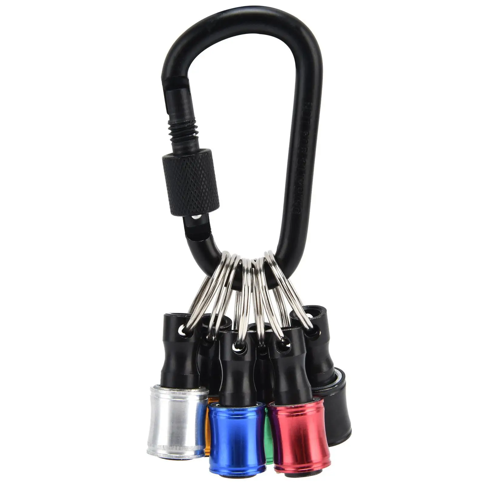 

6Pcs Keychain Screwdriver Bit Holders 1/4inch Hex Shank Socket Adapter Quick Release Set Portable Tool Kit