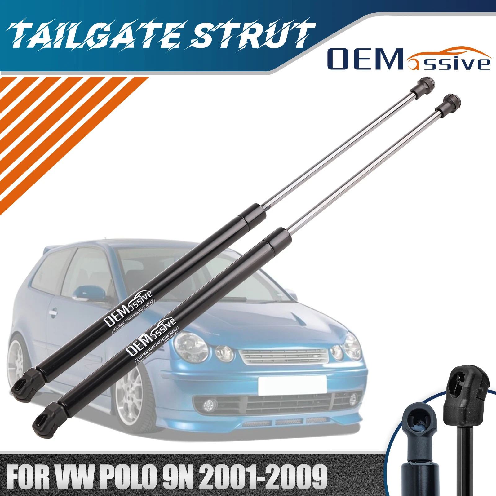 2pcs Tailgate Gas Boot Struts For Volkswagen Polo 9N Hatchback 2001-2009 Spring Support Lifter Rear Door Holder Shock 6Q6827550C