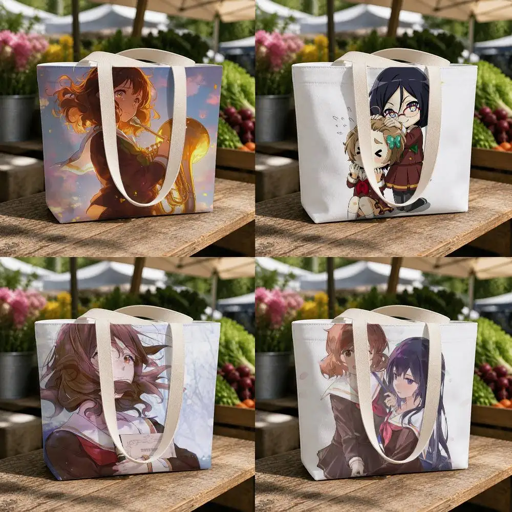 S-Sound Euphonium-m  Printed Canvas Tote Bag with Zipper for Work School and Travel
