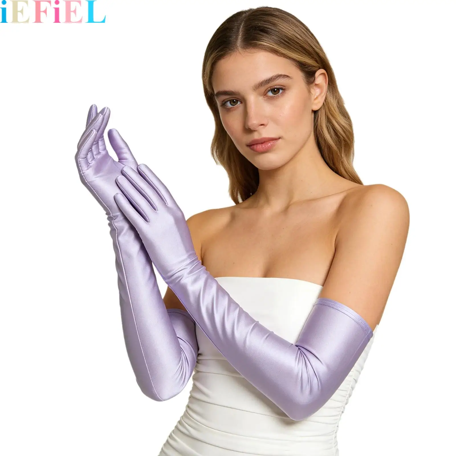 

1 Pair Women Retro Extra Long Gloves Long Nylon Gloves High Stretchy Cosplay Costume Party Clubwear