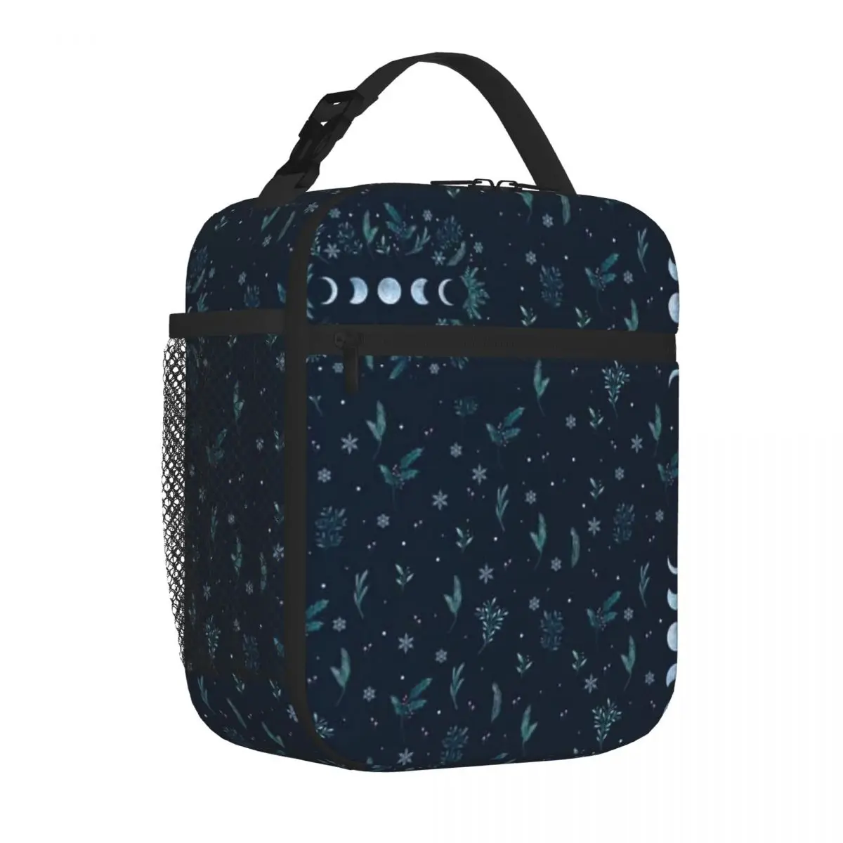 Bestselling Moonlit Garden-Teal Snow Fashionable Portable Lunch Bag Overnight Trip Large Lunch Bag
