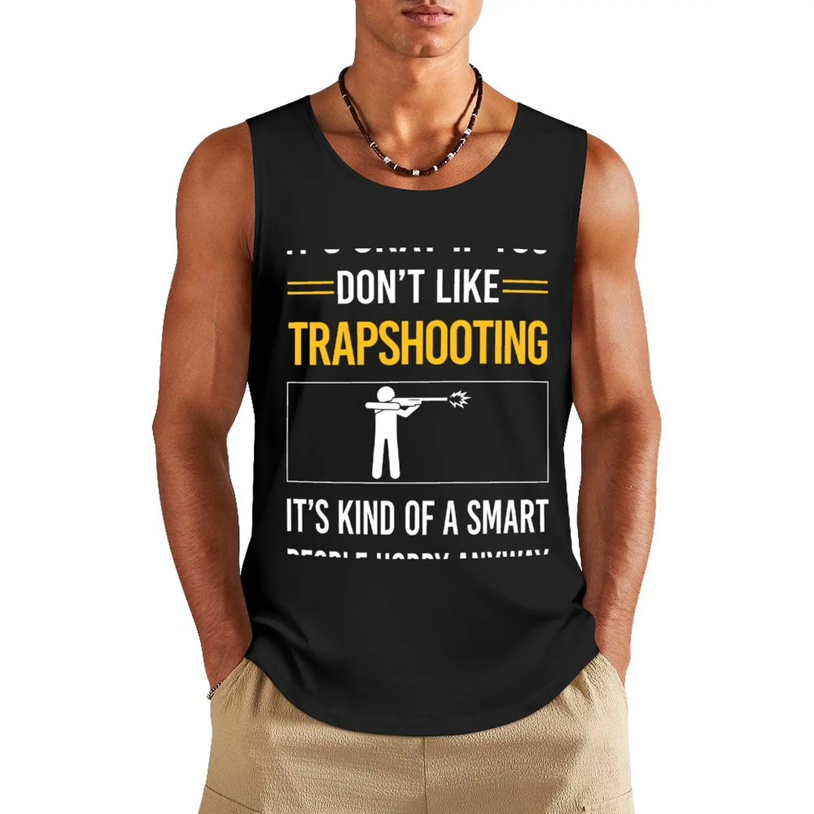 Funny Smart People Trapshooting Trap Shooting Clay Target Shooting Tank Top t-shirts man sexy clothes men gym men