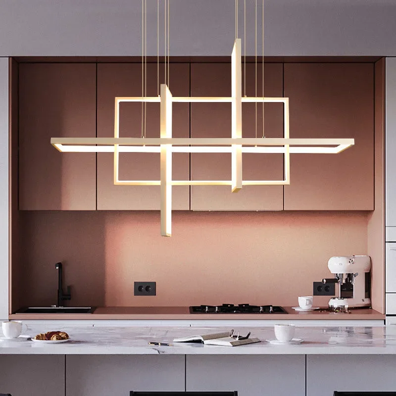 Modern Creative Art Geometric Pendant Lights Chandelier For Living Room Bedroom Restaurant Kitchen Lamp Luminaire Lustre Fixture