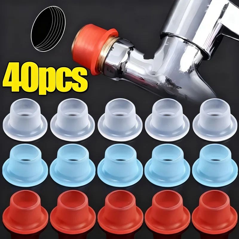 [High Quality Sealing Gasket] 40 Silicone Faucet Leak Proof Sealing Gaskets - Gaskets, To Prevent Dripping And Leakage