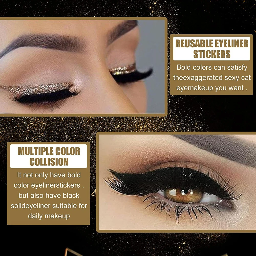 1~4SETS Lashes 2 In 1 Innovative Easy Eyeliner Application Eyeliner Waterproof Makeup Innovative Makeup Trend Waterproof