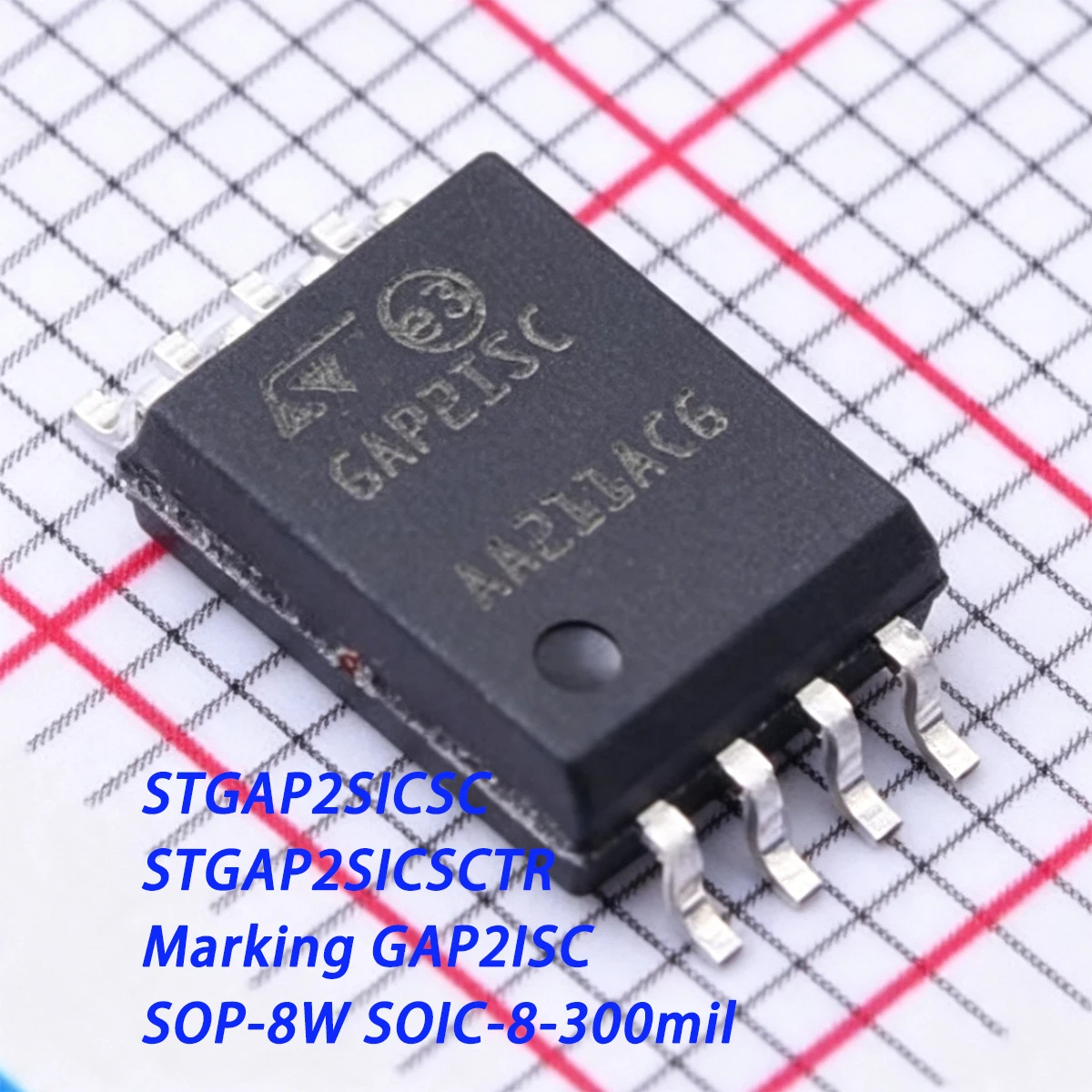 1PCS STGAP2SICSCTR Marking GAP2ISC SOP-8W SOIC-8-300mil NEW Original Galvanically isolated 4 A single gate driver STGAP2SICSC