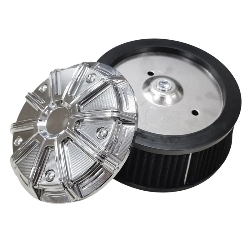NEW HOT In Stock-Motorcycle Air Cleaner& Chrome Air Filter Cover& 3-Hole Black For Touring 08- 16 Dyna 99- 17 Sof