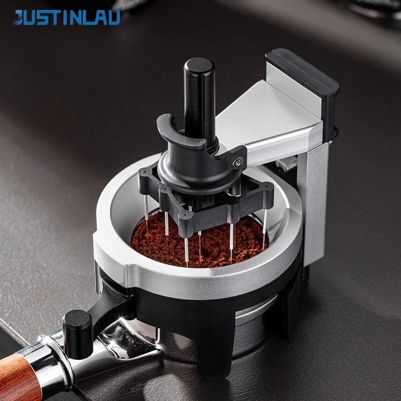 JUSTINLAU Rotary Coffee Distribution Needle Adjustable Height Coffee WDT Tool 58mm Portafilter Espresso Stirrer Barista Gadget