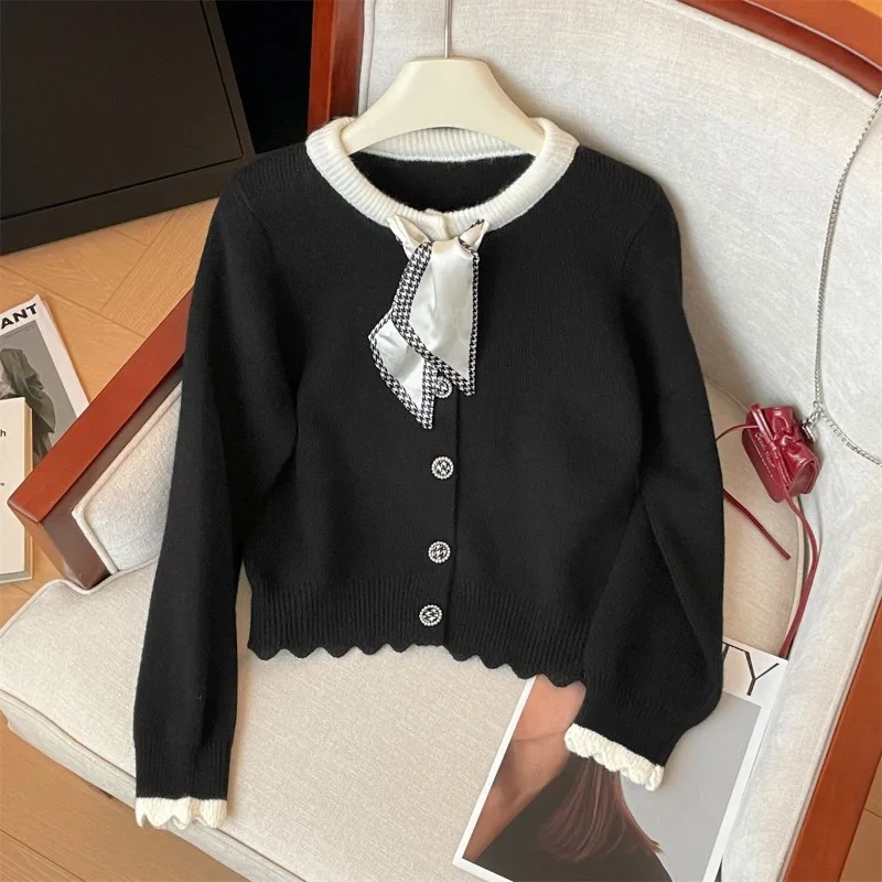 Women Autumn Simplicity Loose Solid Color Sweater Coat O-neck Long Sleeve Knitting Cardigan All-match Office Lady Knitwear Tops