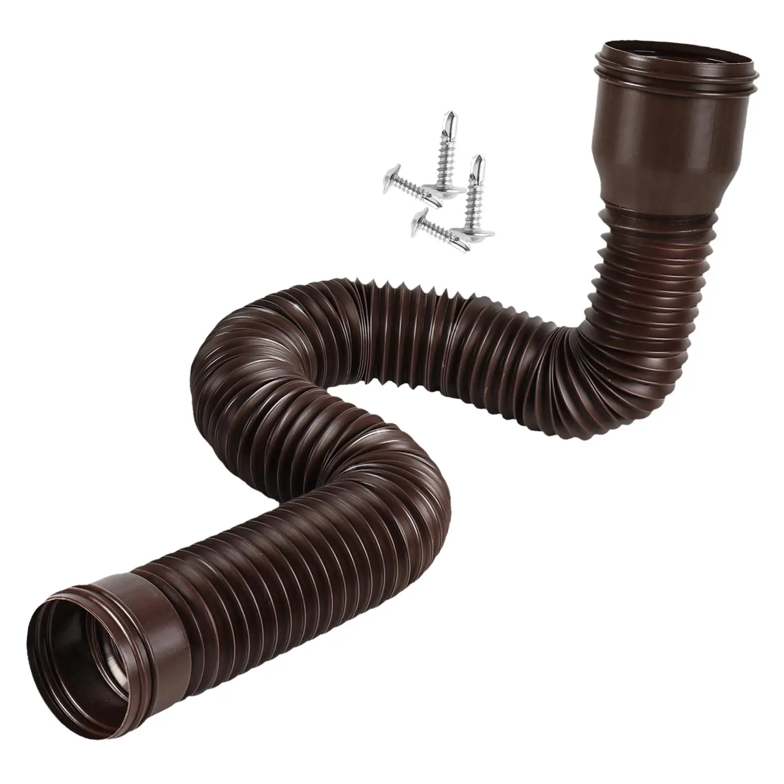 Rain Gutter Downspout Extension Flexible 18.5-59inch Diverter for Rainwater Drainage Downpipe Gutter Connector