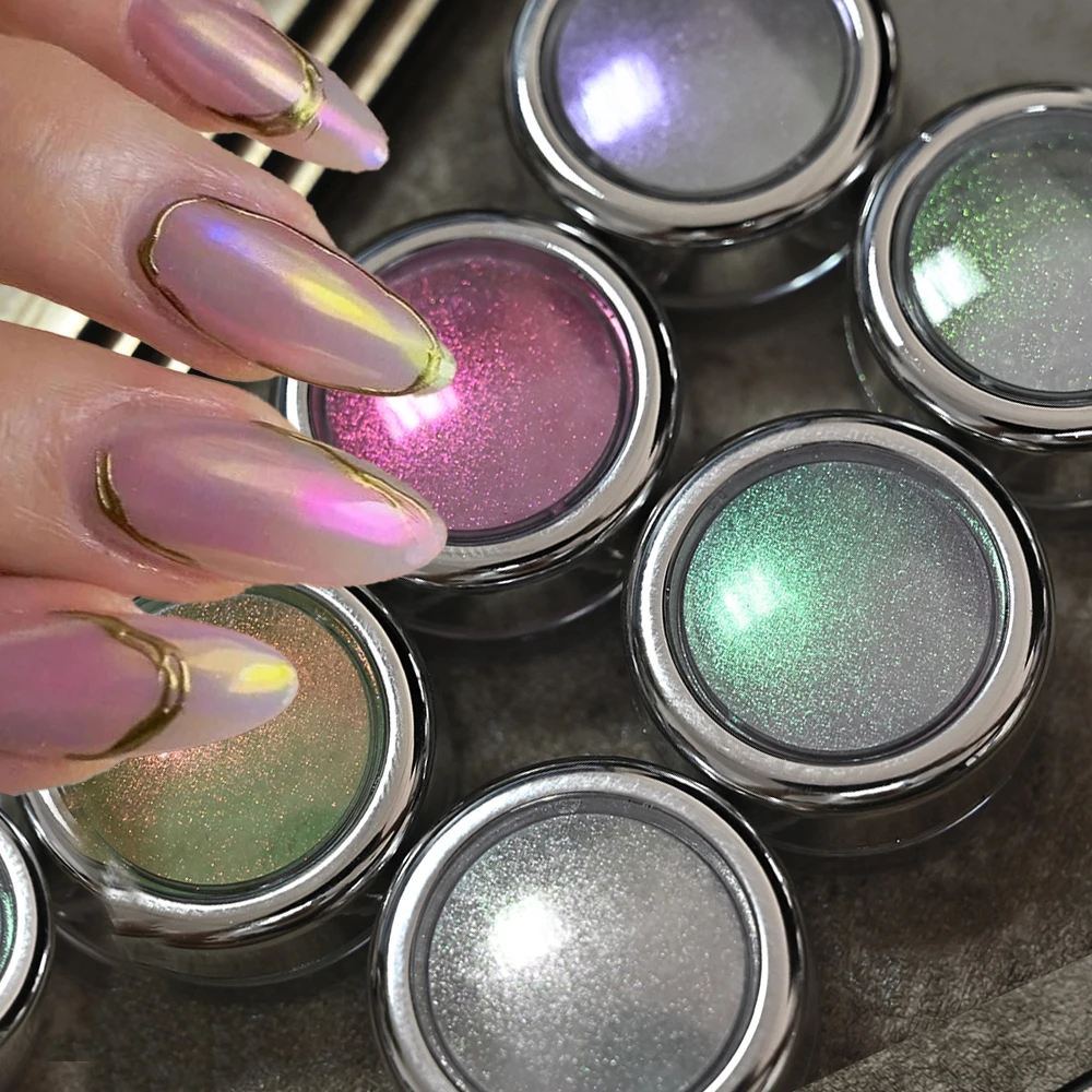

1Jar 0.02G Dreamy Mermaid Nail Rubbing Powder 6Colors Aurora Magic Mirror Nails Chrome Pigment Neon Glitter Manicure Decoration#