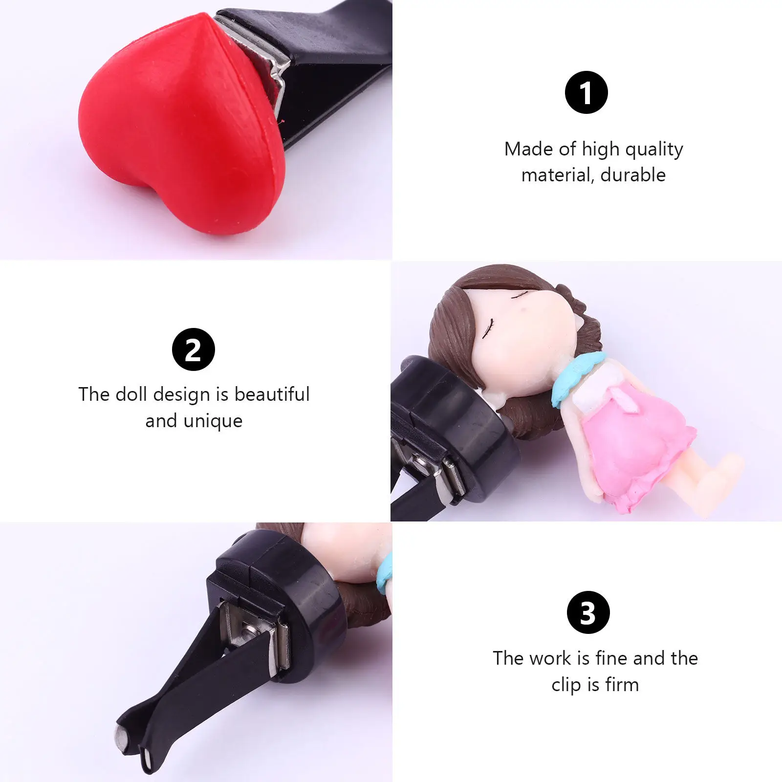 1Set Cute Couple Design Car Aromatherapy Clip Air Freshener Easy to Use on Vents Durable No Scratch Perfect for Various - view 5