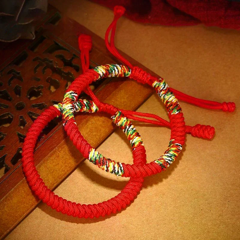 Tibetan Buddhism Lucky Bracelet Unisex Braided Adjustable King Kong Knot Red String Bracelets For Men Women Couple Pulsera
