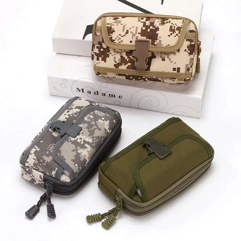 Military Camouflage Molle Pouch Tactical Belt Waist Pack Outdoor Wallet Purse Packet Utility EDC Bag for 6.5'' Phone Hunting Bag