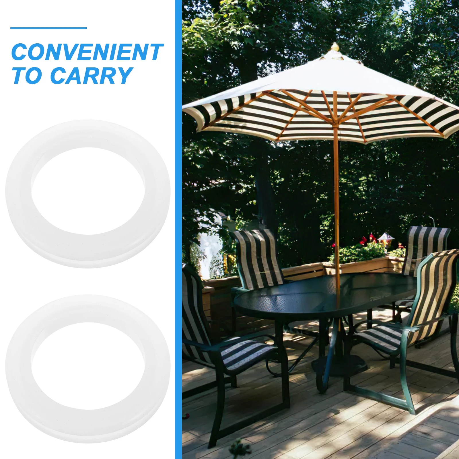 

2pcs Umbrella Hole Ring Universal Fixation Silica Gel Table Rings Dustproof Scratch Resistant Durable for Outdoor Patio Bar