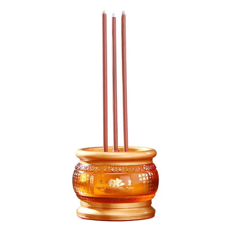 Electric Incense Burner Colored Glaze Carved Buddhist Decor Smokeless Home Temple Indoor Fragrance Warmer Religious Supplies