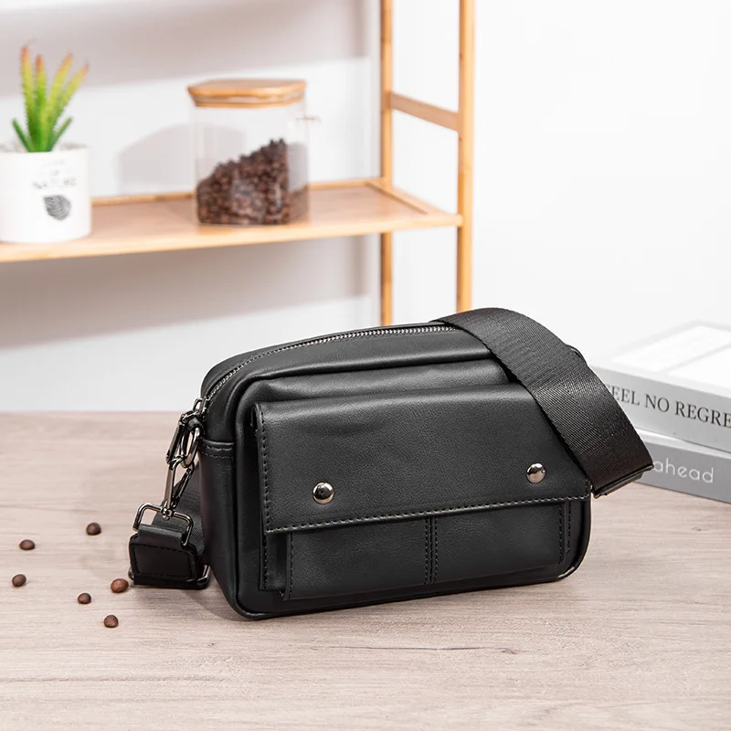 New Trendy Men's Crossbody Bag Versatile Universal Shoulder Bag Large Capacity Leather Crossbody Backpack Casual Men's Bag