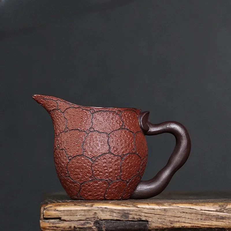 

240 мл Эстетический кувшин для чая Исин из фиолетовой глины, ручная работа, чашка Ruyi Lingzhi Justice, чайник с необработанной рудой, грязевой чайник, чайный сервиз Zisha, чайная церемония