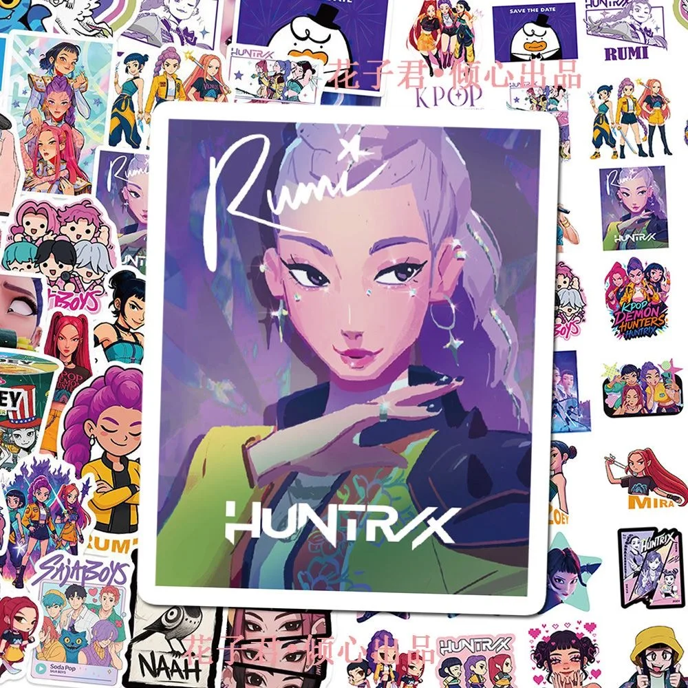 60pcs Set Kpop Demon Hunters Stickers Derpy Tiger Waterproof Graffiti DIY Phone Case Laptop Sticker